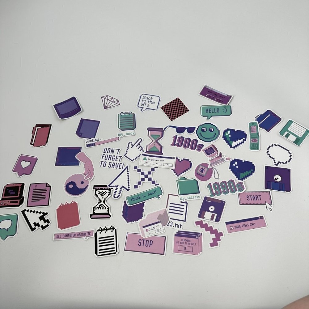 * Large Collection of 1990s and 1980s Retro Look Stickers
